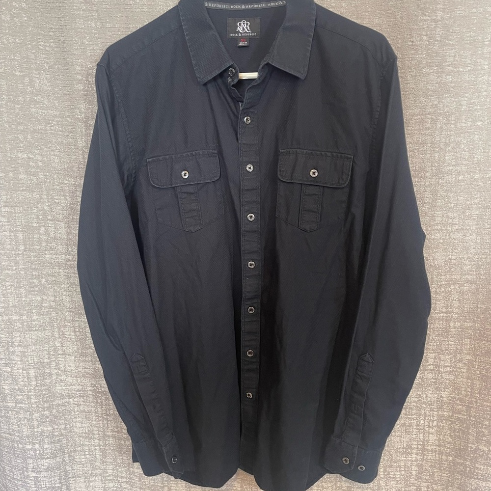 Rock & Republic Textured Black Shirt